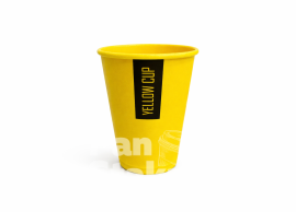  Стакан бумажный одноразовый 10oz Yellow CUP 340 мл. 50шт.уп (1ящ / 20уп / 1000шт)  80