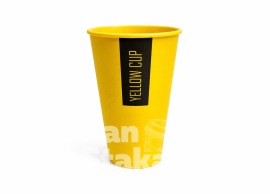 Стакан одноразовый 12 oz Yellow CUP 400мл. 50шт.уп (1ящ / 20уп / 1000шт)  90