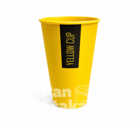 Стакан одноразовый 12 oz Yellow CUP 400мл. 50шт.уп (1ящ / 20уп / 1000шт)  90