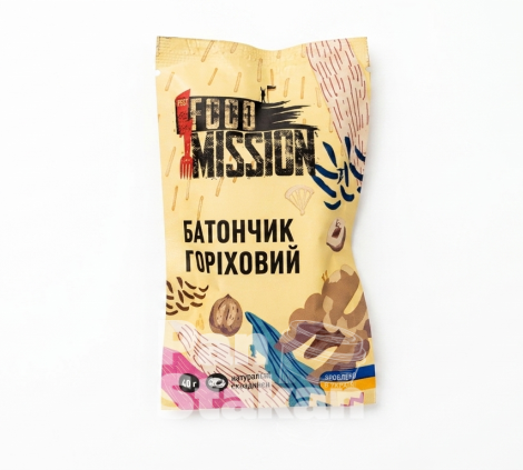 Батончик  горіховий Food Mission   40 гр  ( 1уп /12шт)