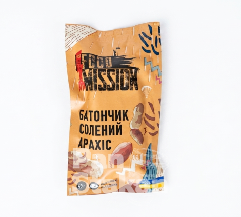  Батончик солений арахіс Food Mission 40 гр  ( 1уп /12шт)  