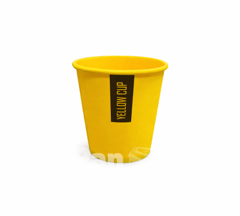  Стакан бумажный одноразовый 8 oz Yellow CUP 270мл. 50шт.уп (1ящ / 20уп / 1000шт)  P79