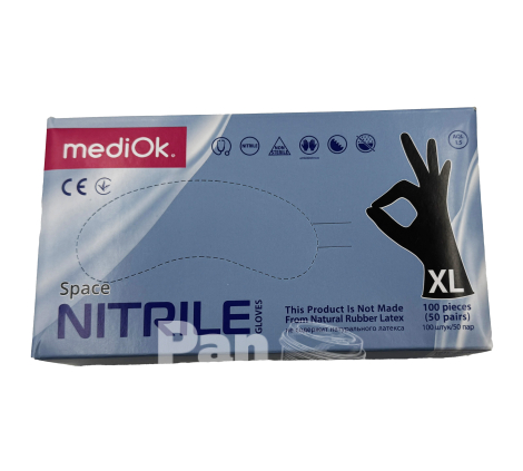 Рукавички нітрилові Чорні mediOk XL