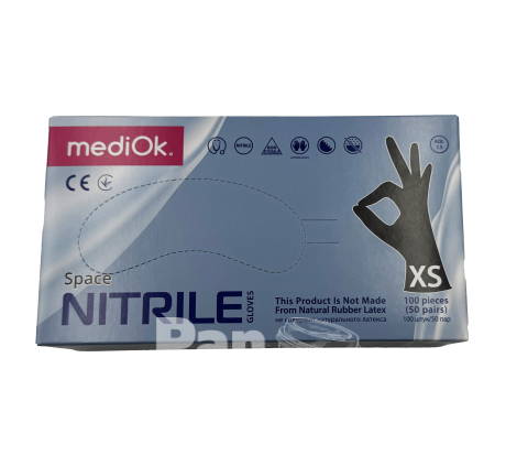 Рукавички нітрилові Чорні mediOk XS
